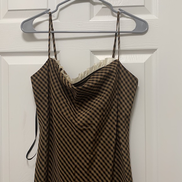 NWT ANTONIO MELANI x Courtney Grow Bond Gingham Print Flutter Hem Midi Dress - Picture 10 of 15